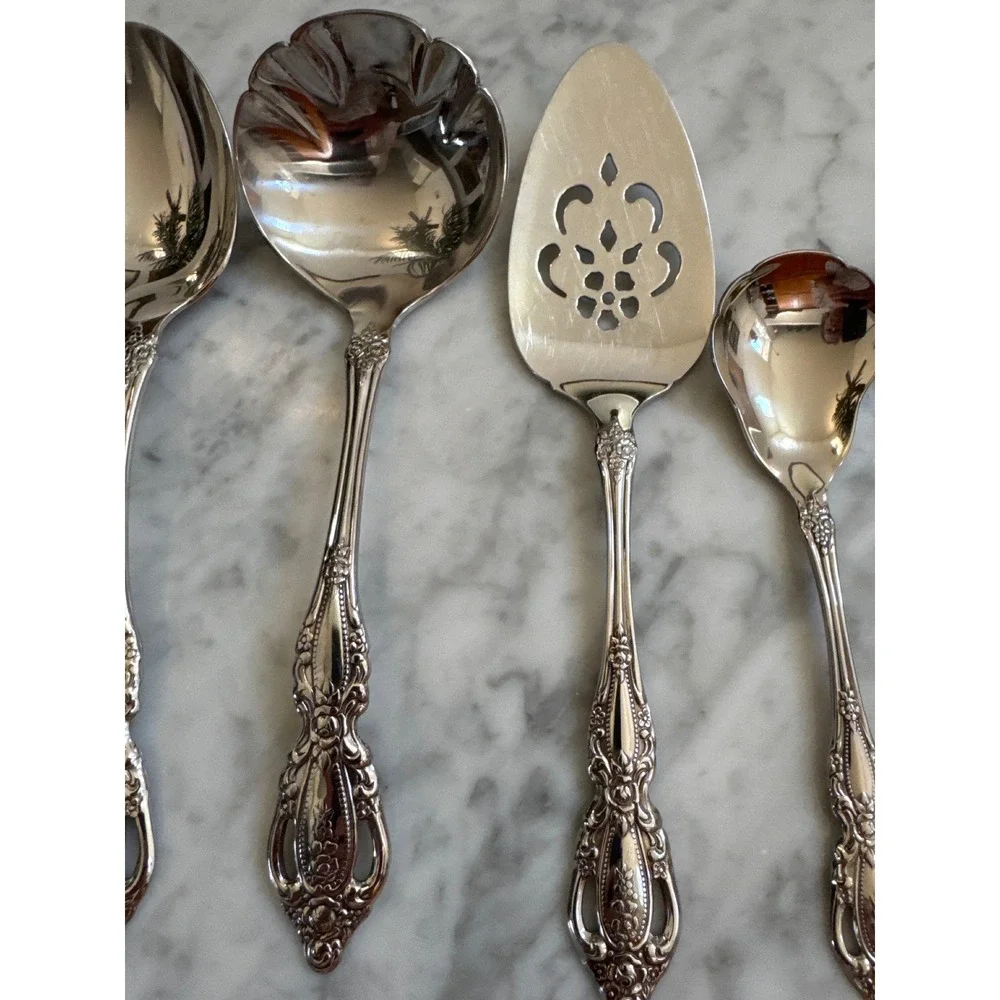 Oneida Monte Carlo Deluxe Stainless Ornate Pierced Hostess Serving Set 6pc